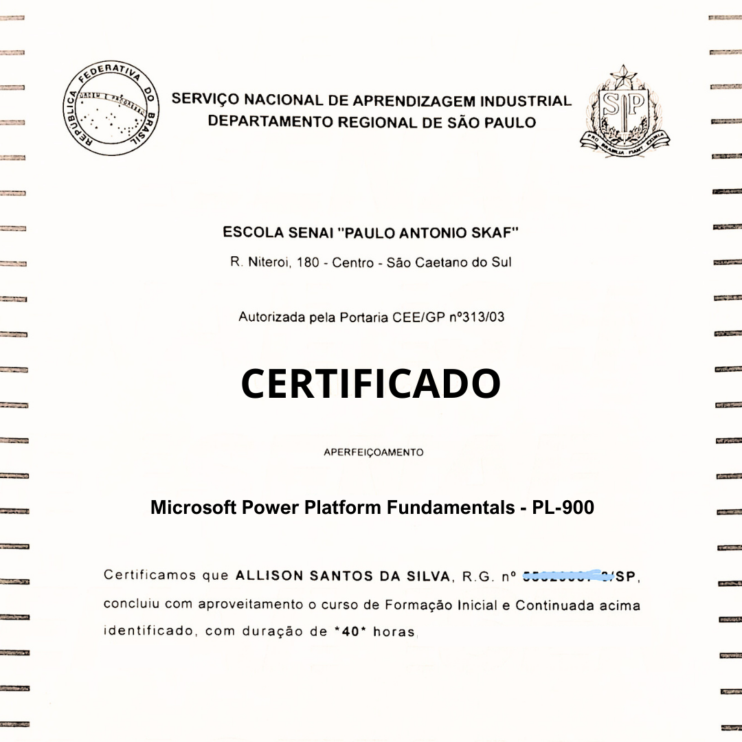SENAI - Microsoft Power Platform